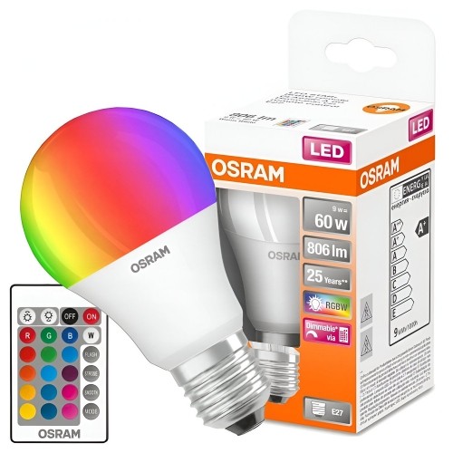 LED spuldze RGB ST CLAS A 9.7W E27 Osram image 1