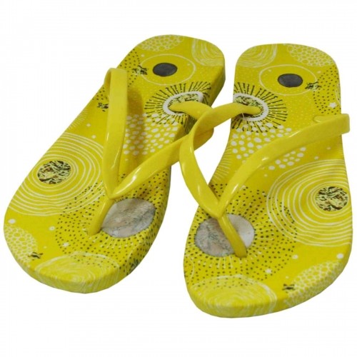 Pludmales apavi sieviešu 40.izmērs dzelteni ar rakstu image 1