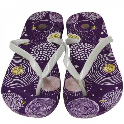 Besk Pludmales apavi sieviešu 41.izmērs violeti ar rakstu image 1
