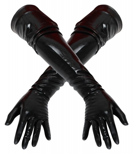 Late X черные перчатки из латекса [ S ] image 2