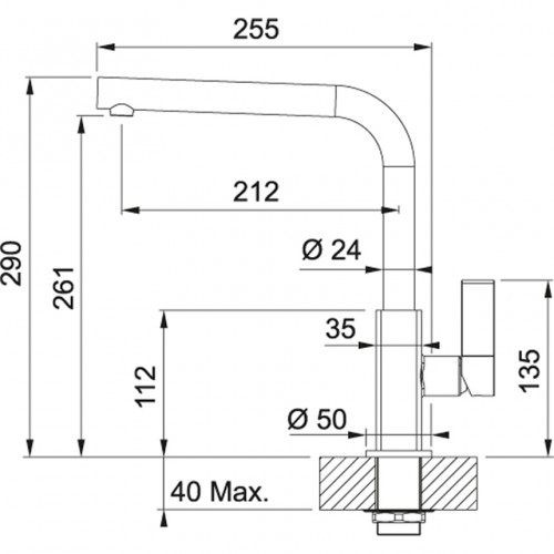 Franke Maris Chromed-Black 115.0392.356 Кухонный смеситель, фиксированный излив image 2