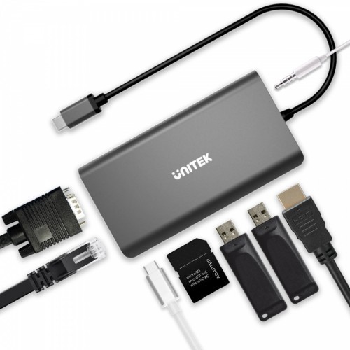 Unitek HUB 8-IN-1 USB3.1 Type-C PD 100W; D1019A image 2
