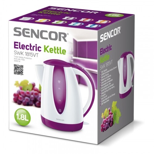 SENCOR Elektriskā tējkanna, 1.8L, 2000 W, violets image 2