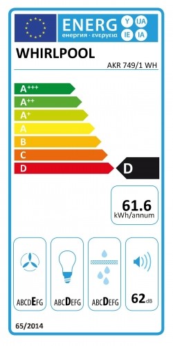 Integrated cooker hood Whirlpool AKR 749/1 WH image 2
