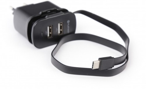 Platinet lādētājs 2xUSB 3,4A + USB-C kabelis (44654) image 2