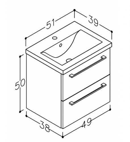 Basin unit with washbasin Raguvos Baldai SCANDIC 51 CM grey ash 15112203 image 2