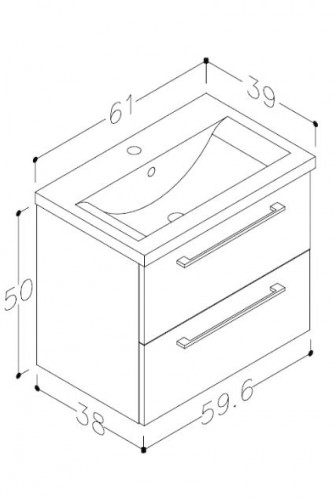 Basin unit with washbasin Raguvos Baldai SCANDIC 61 CM grey ash 15112303 image 2