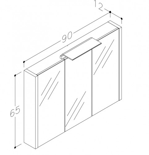 MIRROR CABINET WITH ALUMINIUM LED ILLUMINATOR Raguvos Baldai SERENA 110 CM black oak 1405801 image 2