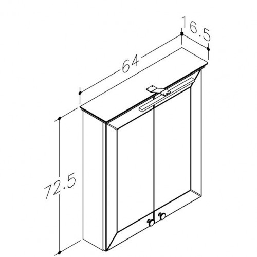 MIRROR CABINET WITH GARDA LED ILLUMINATOR Raguvos Baldai SIESTA 94 CM grey cashmere 170131560 image 2