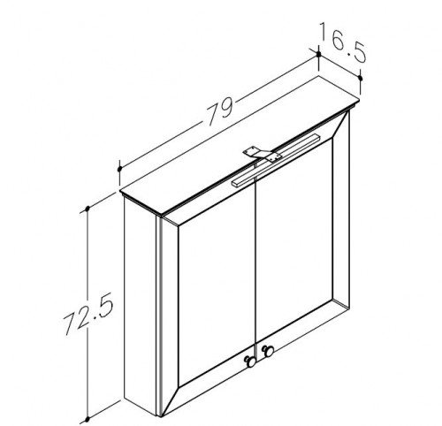 MIRROR CABINET WITH GARDA LED ILLUMINATOR Raguvos Baldai SIESTA 79 CM matt white 170141260 image 2