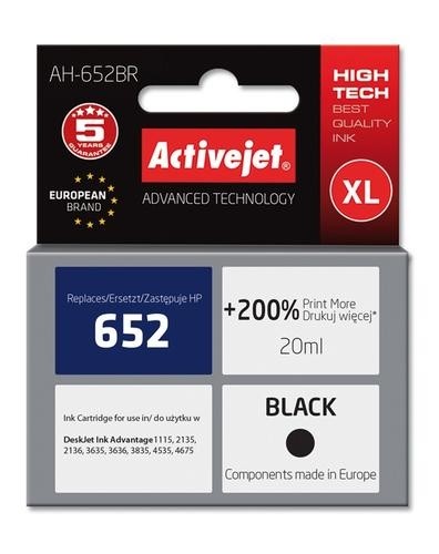 Activejet AH-652BR ink for Hewlett Packard 652 F6V25AE image 2