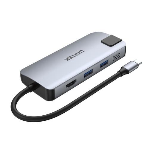 UNITEK uHUB P5+ USB 2.0 Type-C 10000 Mbit/s Black, Grey image 2