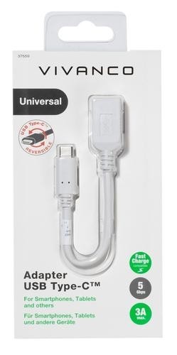 Vivanco DCAVVUSBC30A02W USB cable 0.1 m USB 3.2 Gen 1 (3.1 Gen 1) USB A USB C White image 2