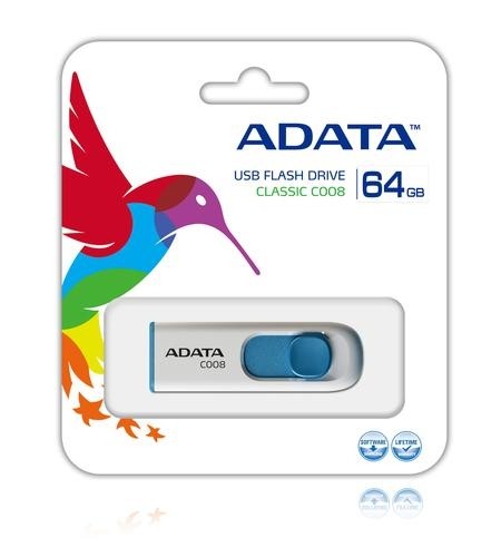ADATA 64GB C008 USB flash drive USB Type-A 2.0 Blue, White image 2