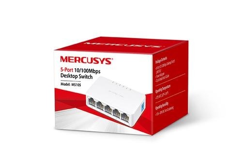 Mercusys MS105 5x10/100 mini desktop switch, plastic case image 2