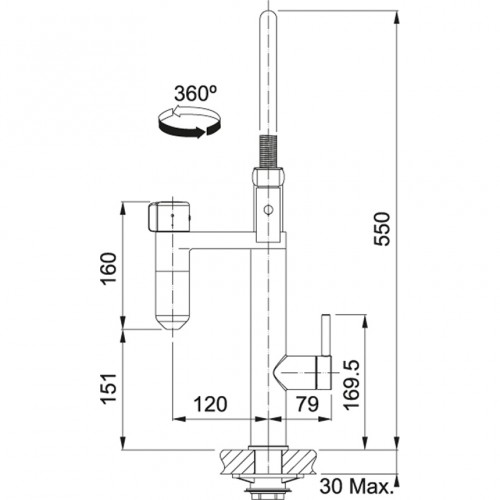 Franke VITAL Industrial Black/Stainless Steel 120.0551.242 Кухонный смеситель с капсульной системой фильтрации воды image 2