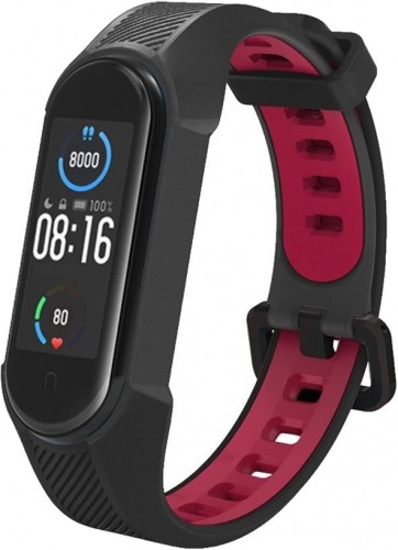 Tech-Protect watch strap Armour Xiaomi Mi Band 5/6, black/red image 2