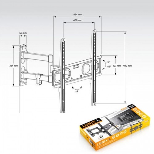 Подставка для ТВ с рукой Axil 0592E 26"-60" 30 Kg Чёрный image 2