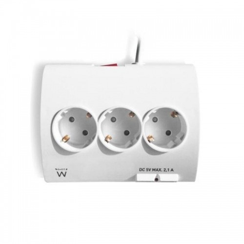 Power Socket - 5 sockets with Switch Ewent EW3932 1,5 m 2 x USB 2,1 A 2500W White image 2