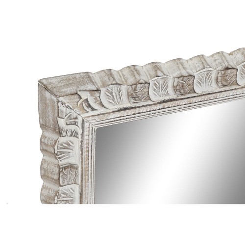Wall mirror DKD Home Decor 8424001849895 White Natural Crystal Mango wood MDF Wood Indian Man Stripped 178 x 6 x 52 cm image 2