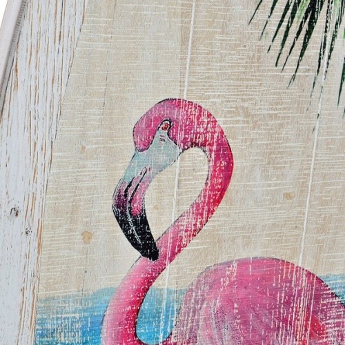 Wall Decoration DKD Home Decor Wood Pink flamingo Tropical image 2