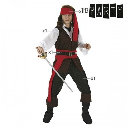 Costume for Adults Th3 Party Multicolour Pirates (4 Pieces) image 2