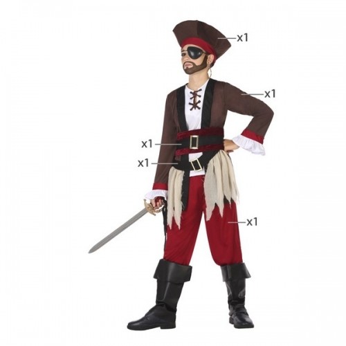 Costume for Children Multicolour Pirates (4 Pieces) image 2