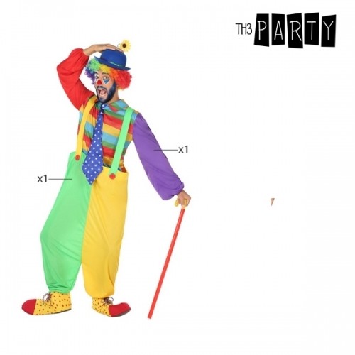 Bigbuy Carnival Маскарадные костюмы для взрослых Паяц Разноцветный (3 Pcs) image 2