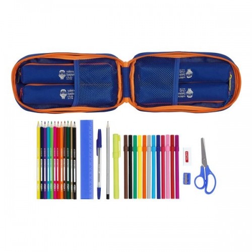 Backpack Pencil Case Valencia Basket M747 Blue Orange 12 x 23 x 5 cm (33 Pieces) image 2