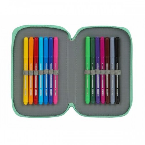 Double Pencil Case BlackFit8 M854 Turquoise 12.5 x 19.5 x 4 cm (28 Pieces) image 2