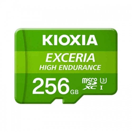 Micro SD Memory Card with Adaptor Kioxia Exceria High Endurance Class 10 UHS-I U3 Green image 2