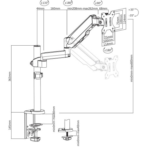 Ekrāna Galda Atbalsts V7 DM1TA-1E image 2