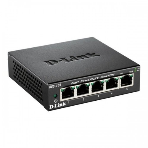 Galda Virsmas Slēdzis D-Link DES-105 LAN Melns image 2