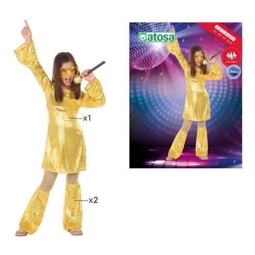 Bigbuy Carnival Маскарадные костюмы для детей Disco Позолоченный (3 pcs) image 2