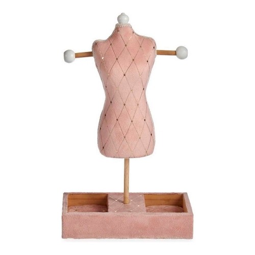 Jewellery Stand Pink Velvet Wood (12 x 40 x 24 cm) image 2