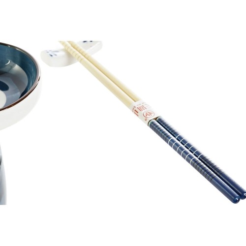 Sushi Set DKD Home Decor 34 x 29,5 x 7,3 cm Porcelain Blue White Oriental (34 x 29,5 x 7,3 cm) image 2