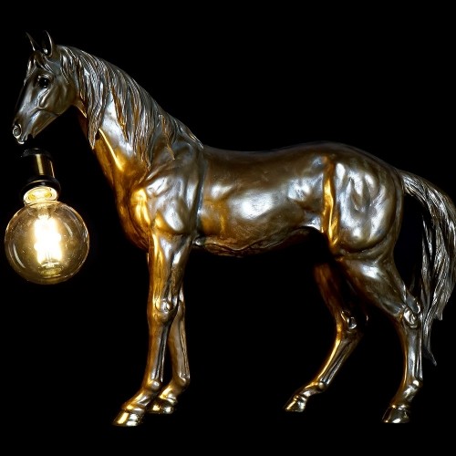 Настольная лампа DKD Home Decor Смола 25W 220 V Позолоченный Лошадь (59.5 x 16.5 x 47 cm) image 2