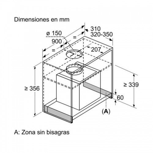 Conventional Hood Balay 237515 90 cm 620 m3h 255W Steel image 2