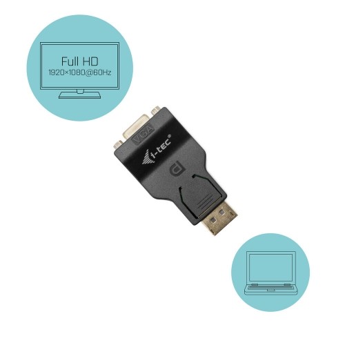 Display Porta uz VGA adapteris i-Tec DP2VGAADA            Melns image 2