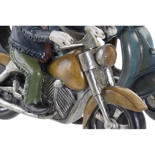 Decorative Figure DKD Home Decor 27 x 10 x 24 cm Red Blue Motorbike Yellow Vintage Dog (2 Units) image 2