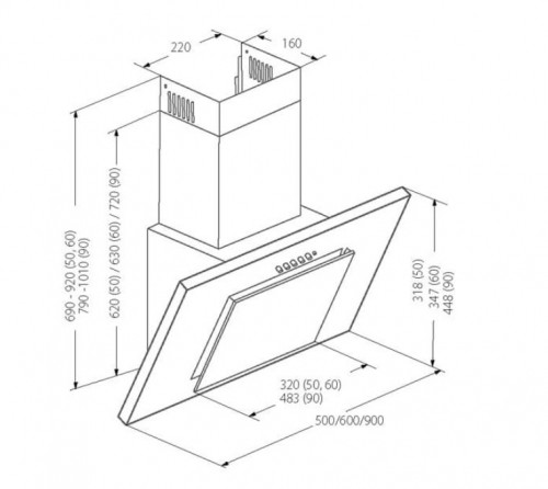 Akpo WK-4 Nero Line Eco Wall-mounted Black, Stainless steel 320 m3/h image 2