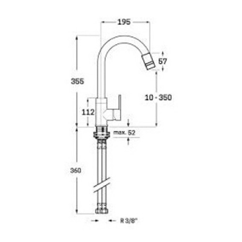 Single Handle Sink Mixer Tap CIS White Stainless steel Brass image 2