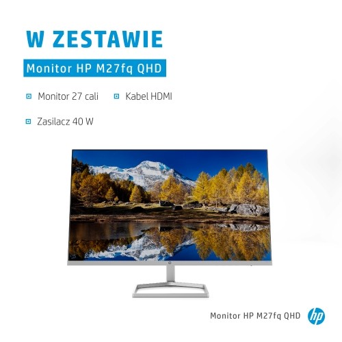 Hewlett-packard HP M27fq 68.6 cm (27") 2560 x 1440 pixels Quad HD LED Silver image 2