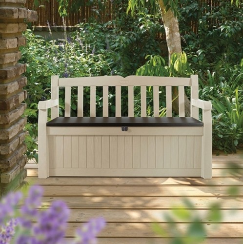 Dārza sols - mantu kaste KETER EDEN GARDEN BENCH 265 L, bēša/brūna image 2