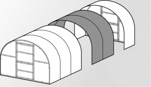 Pagarinājums siltumnīcai BALTIC LT 2m, karkass bez pārklājuma image 2