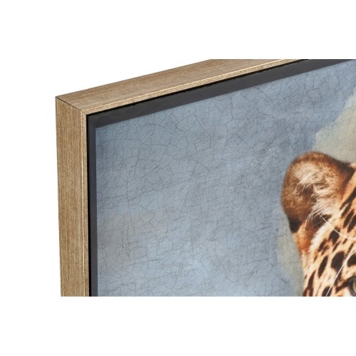 Картина DKD Home Decor Стеклянный полиэстер бумага Леопардовый Деревянный MDF (74 x 3 x 97 cm) image 2