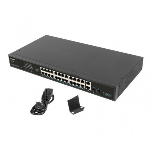 Lanberg Switch rack 19" POE+ 24x 100Mb PoE+ /2x SFP ETHERNET 360W image 2