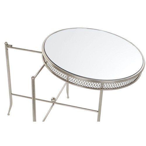 Mazs galdiņš DKD Home Decor spogulis Sudrabains Metāls (56 x 56 x 56 cm) image 2
