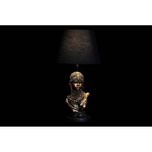 Desk lamp DKD Home Decor Black Golden Polyester Resin African Woman (31 x 31 x 58 cm) image 2