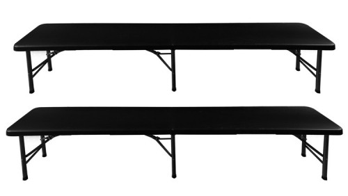 Malatec Folding garden table 180 cm + 2 benches - black (15910-0) image 2